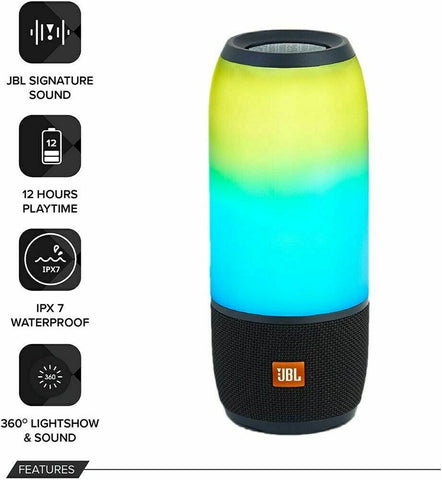 JBL Pulse 3 Waterproof Portable Bluetooth Speaker（Black）