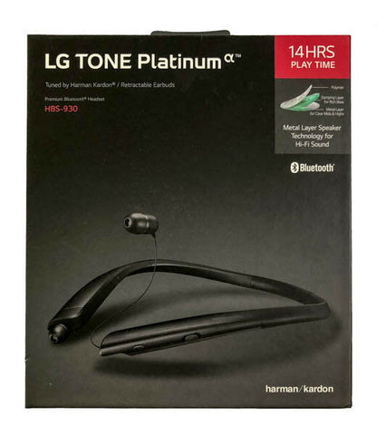 LG Tone Plantinum HBS-930 Sleek Alpha Bluetooth Wireless Stereo Headset HBS 930