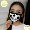 Custom Made FACE MASK Reusable / Washable Skeleton Skull Black