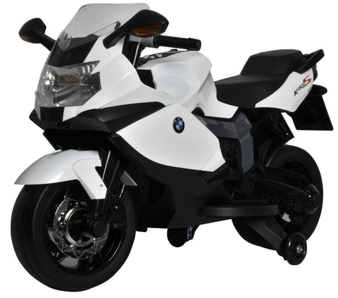 KIDS RIDE ON BMW 12V BATTERY POWERED ELECTRIC MOTORCYCLE LICENSED K1300S WHITE