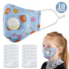 KIDS FACE MASK FOR BOYS & GIRLS REUSABLE COTTON MASK W/ VALVE & PM2.5 FILTER